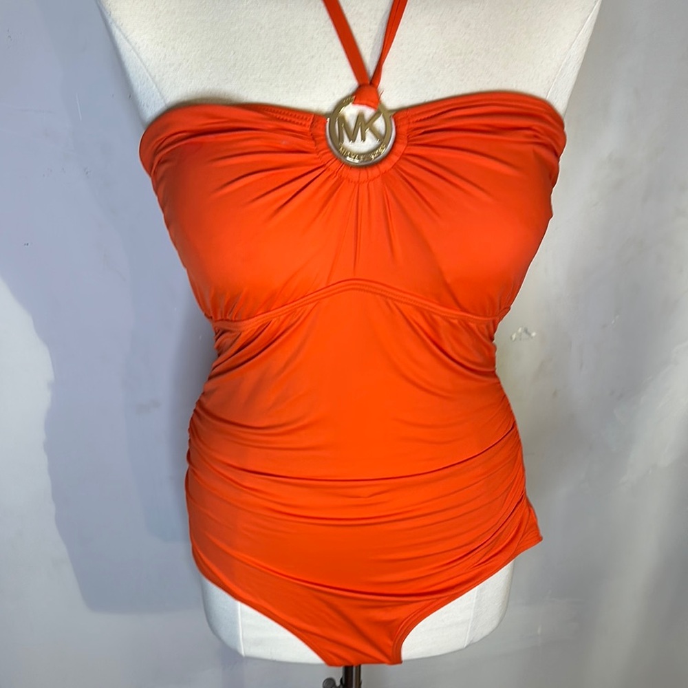 Michael Kors Orange Halter Swimsuit